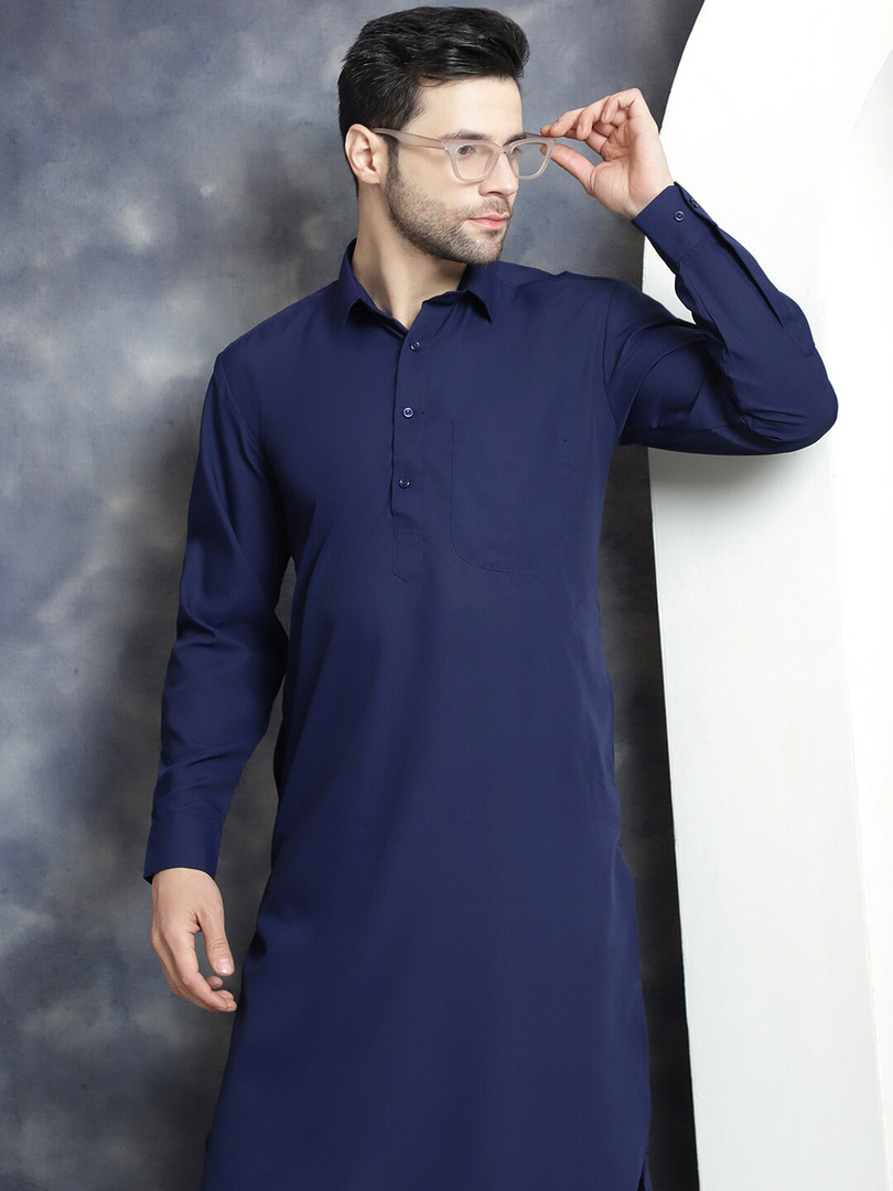 Jompers Shirt collar Regular Pathani Kurta With Salwar