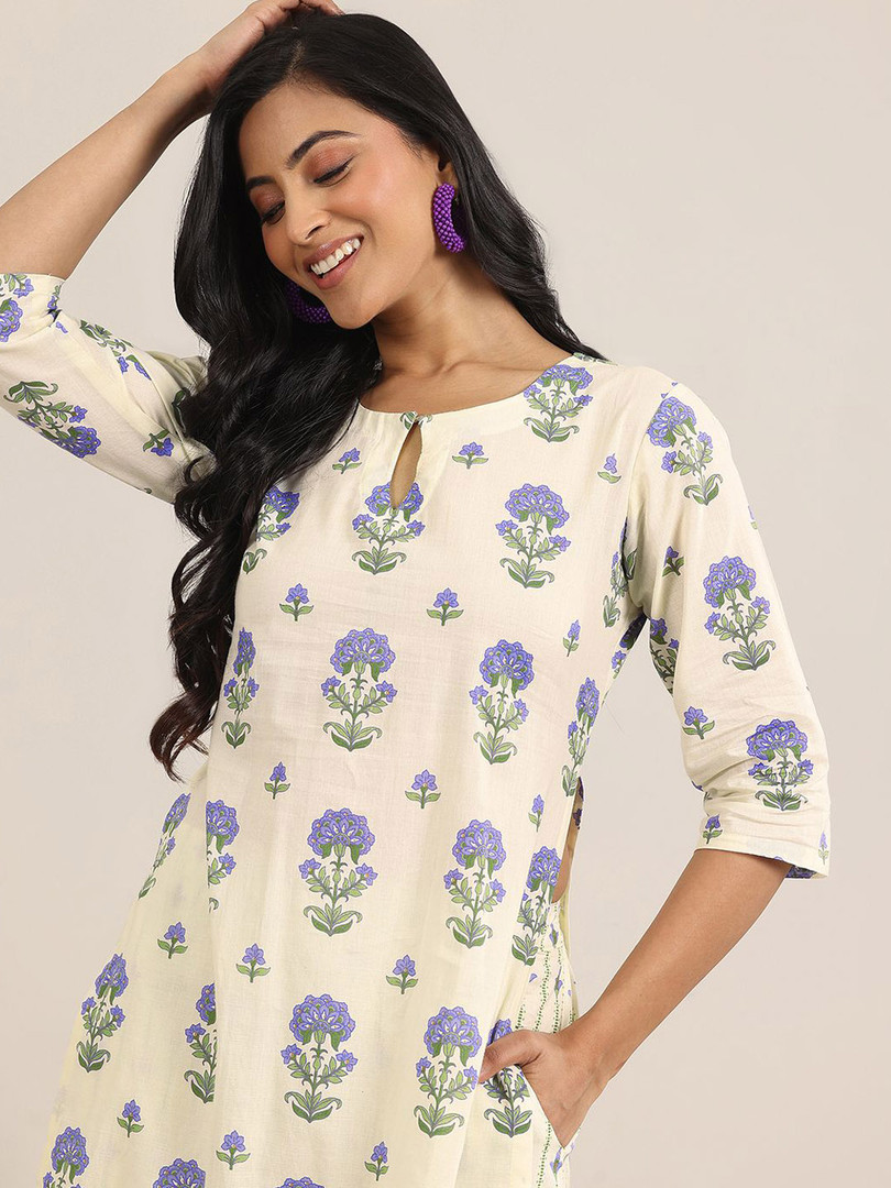 Libas Women Floral Printed Kurta with Salwar & Dupatta