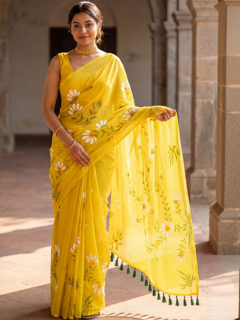 saree KALINI Floral Pure Chiffon Designer Saree