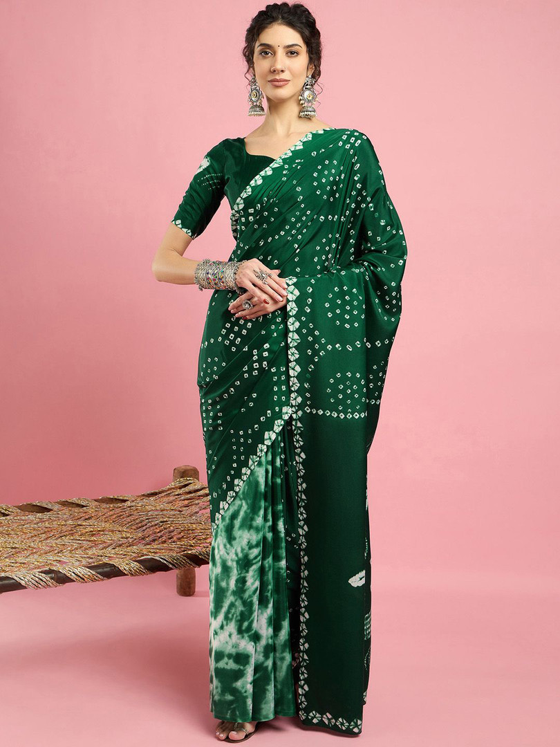 Sangria Ethnic Printed Saree With Blouse Piece