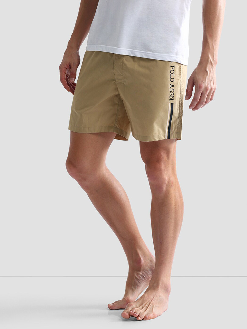U.S. Polo Assn. Men Mid Rise Solid Lounge Shorts