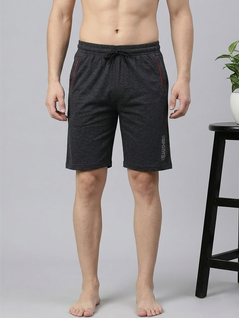 Roadster The Lifestyle Co Cotton Mid-Rise Lounge Shorts With Side Pocket