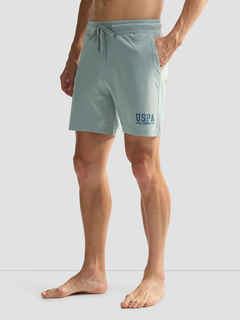 U.S. Polo Assn. Men Brand Logo Mid-Rise IYBF Knit Lounge Shorts