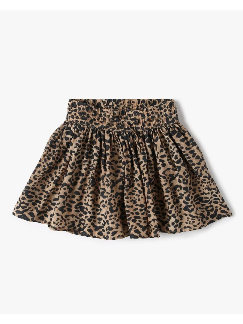 GAP Girls Leopard Printed Mid-Rise Skater Skirt