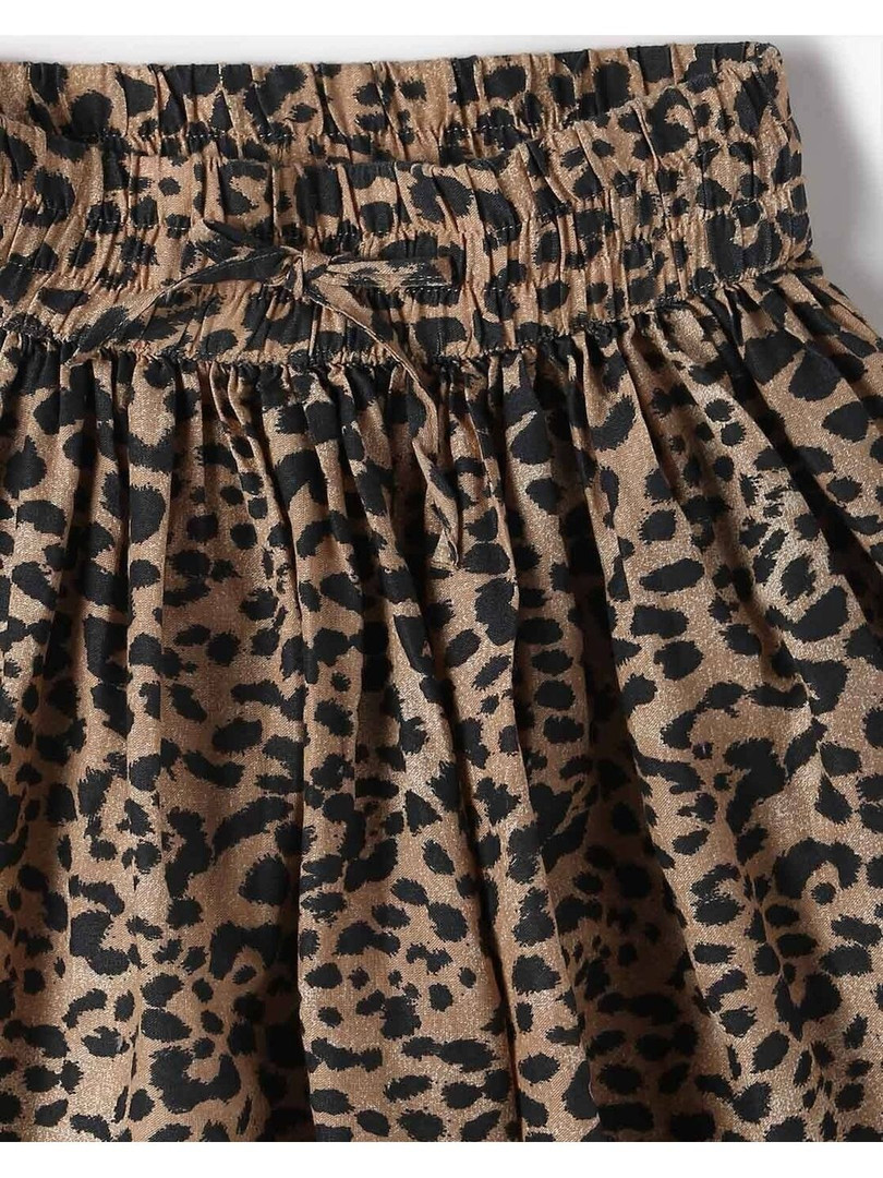 GAP Girls Leopard Printed Mid-Rise Skater Skirt