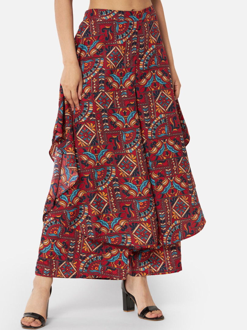 BAESD Women Ethnic Motifs Printed Flared Palazzos