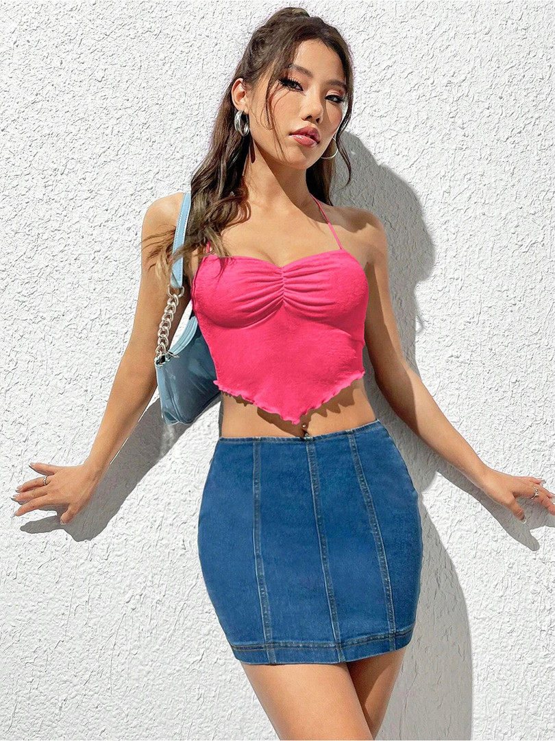 top Stylecast X Slyck Halter Neck Crop Top