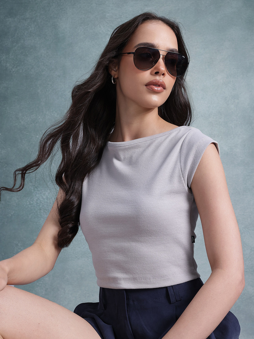 Roadster The Life Co. Extended Sleeves Ribbed Top