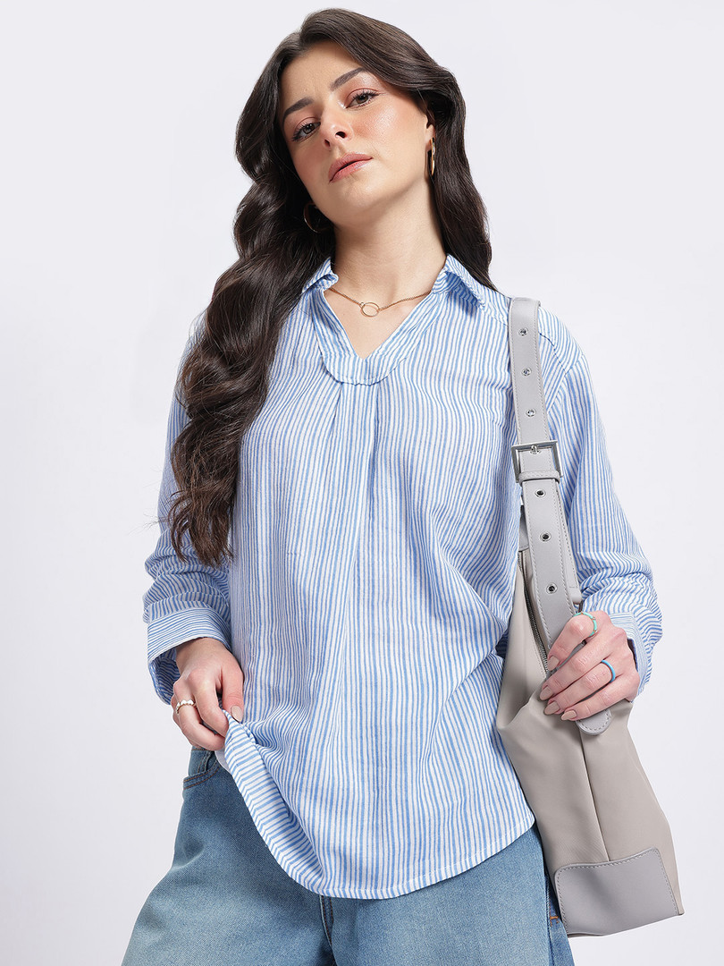 glitchez Striped Longline Top