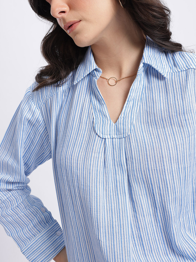 glitchez Striped Longline Top