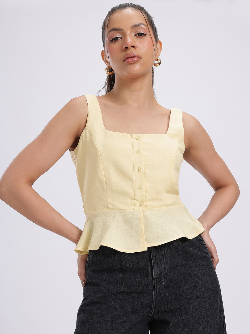 glitchez Sleeveless Peplum Top