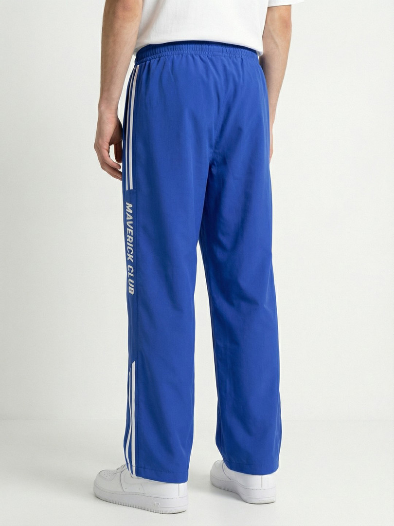 glitchez Men Mid-Rise Typography Print Side Striped Relaxed Fit Track Pants