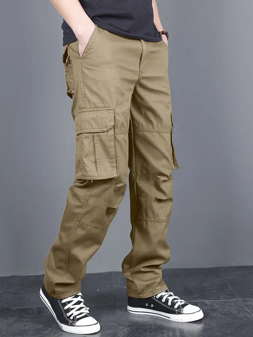 FABRIPPLE Men Classic Loose Fit Cargo Trousers