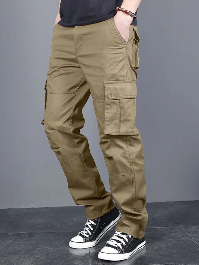 FABRIPPLE Men Classic Loose Fit Cargo Trousers