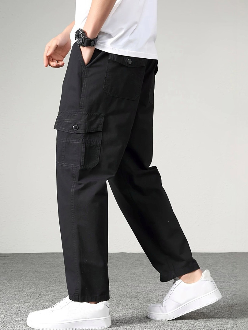 HERE&NOW Men Relaxed Straight Leg Loose Fit fwd Trousers