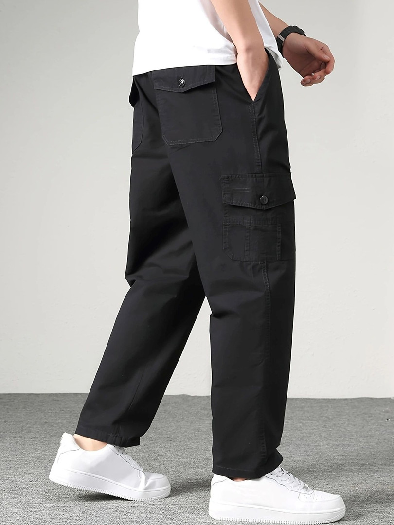 HERE&NOW Men Relaxed Straight Leg Loose Fit fwd Trousers
