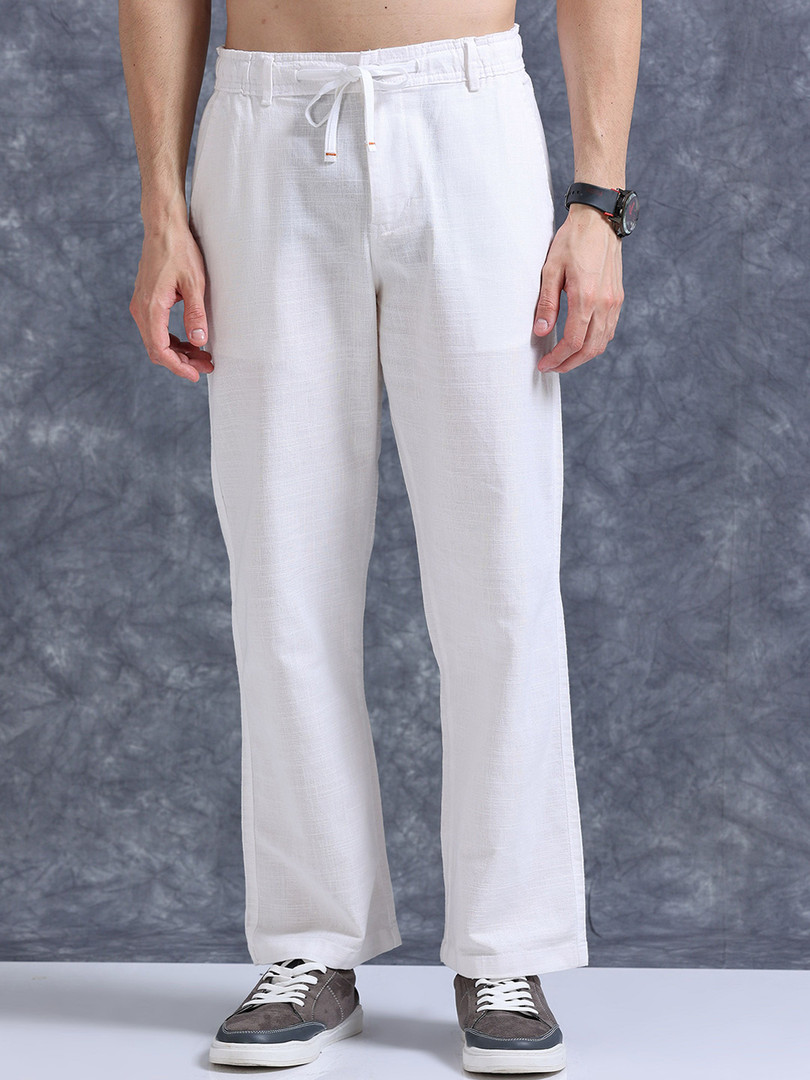 trousers Roadster The Lifestyle Co Linen Relaxed-Fit Regular Trousers