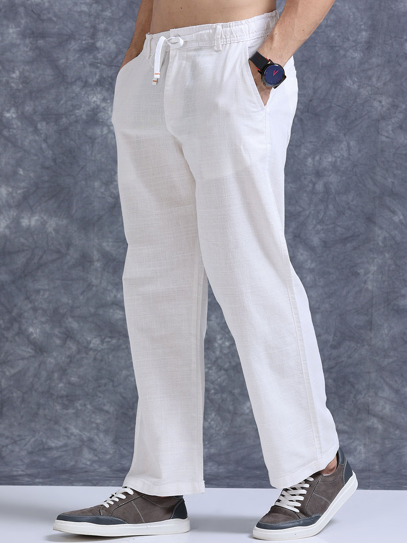 Roadster The Lifestyle Co Linen Relaxed-Fit Regular Trousers